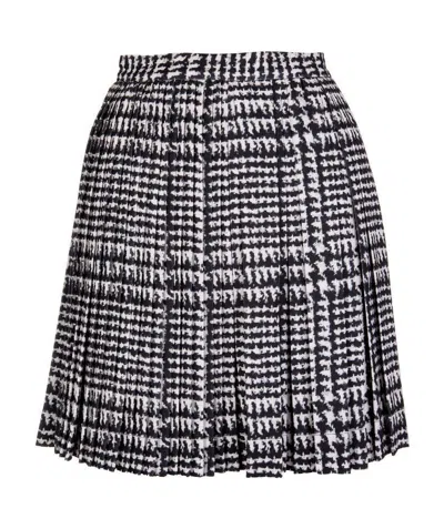 Ermanno Scervino High-waisted Houndstooth Skirt In Black