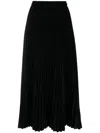 Ermanno Scervino High-waisted Pleated Midi Skirt In Black
