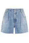 Ermanno Scervino High-waisted Shorts With Wide Leg And Macramé Inserts
