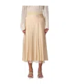 Ermanno Scervino High-waisted Midi Skirt Smooth Finish In Nude