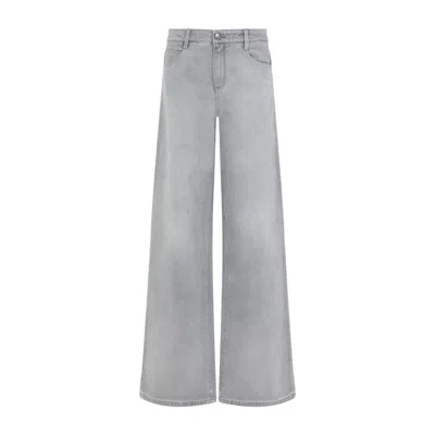 Ermanno Scervino High-waisted Wide-leg Jeans With Embroidered Detailing In Gray