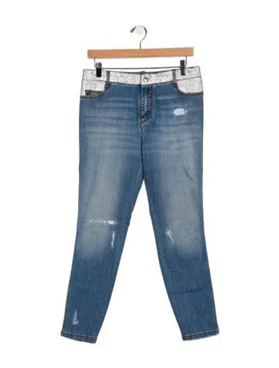 Pre-owned Ermanno Scervino High-rise Skinny Leg Jeans In Blue