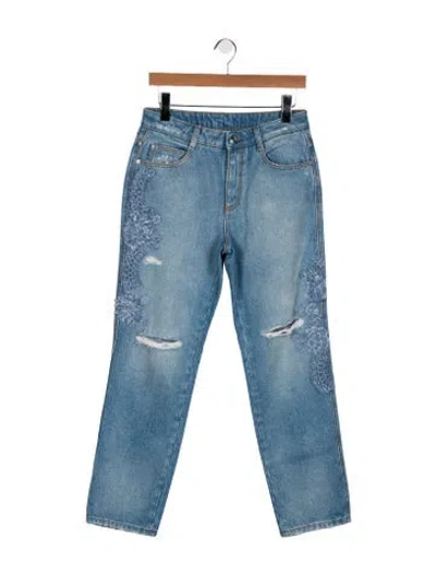 Pre-owned Ermanno Scervino High-rise Straight Leg Jeans In Blue