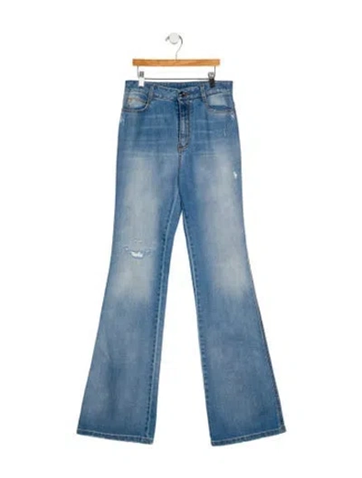 Pre-owned Ermanno Scervino High-rise Wide Leg Jeans In Blue