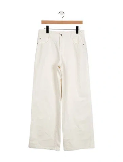 Pre-owned Ermanno Scervino High-rise Wide Leg Jeans In White