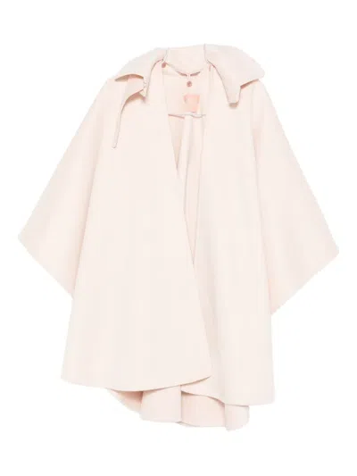 Ermanno Scervino Hooded Cape Coat In Pattern