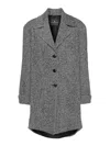 Ermanno Scervino Herringbone-pattern Coat In Gray