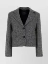 Ermanno Scervino Houndstooth Pattern Wool Blend Blazer In Gray
