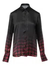 Ermanno Scervino Houndstooth-print Silk Shirt In Black