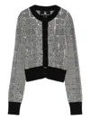 Ermanno Scervino Houndstooth Sequin-embellished Cardigan In Black