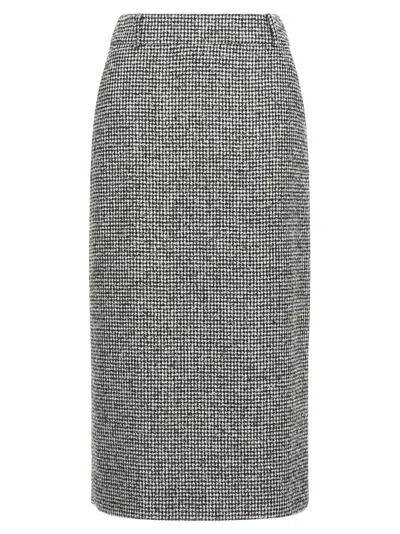 ERMANNO SCERVINO ERMANNO SCERVINO HOUNDSTOOTH SHEATH LONGUETTE SKIRT WITH BACK SPLIT