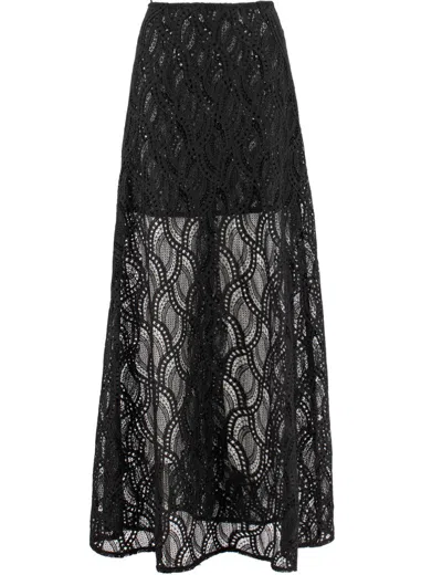 Ermanno Scervino Intricate Black Lace Skirt