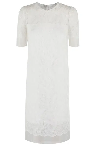 Ermanno Scervino Jacquard Midi Dress In White