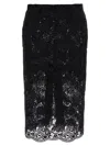 Ermanno Scervino Intricate Lace Effect Skirt With Tulle Lining In Black