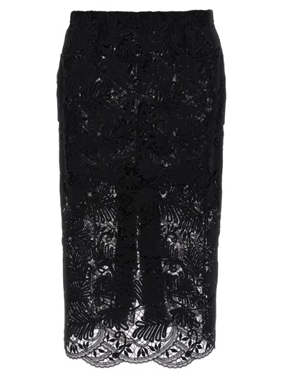 ERMANNO SCERVINO INTRICATE LACE EFFECT SKIRT WITH TULLE LINING