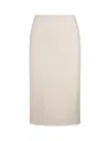 ERMANNO SCERVINO IVORY WOOL CLOTH MIDI SKIRT