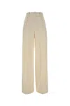 Ermanno Scervino Ivory Wool Palazzo Pant In Neutral