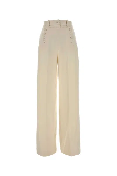 ERMANNO SCERVINO IVORY WOOL PALAZZO PANT