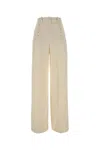 Ermanno Scervino Ivory Wool Palazzo Pant In White