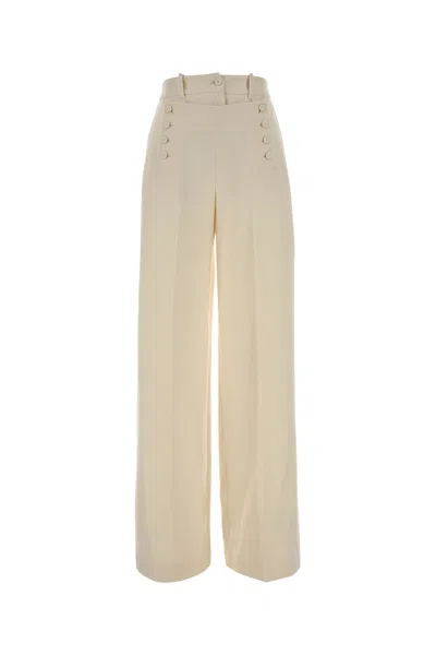 Ermanno Scervino Ivory Wool Palazzo Pant In Neutral