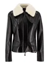 Ermanno Scervino Lapel Long-sleeved Leather Jacket In Black