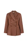Ermanno Scervino Double-breasted Blazer In Brown