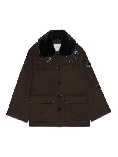 Ermanno Scervino Jacket In Brown