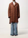 Ermanno Scervino Floral-pattern Quilted Coat In Braun