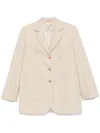 Ermanno Scervino Virgin Wool Blazer In Neutral