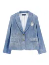 Ermanno Scervino Jacket With Applications In Blue