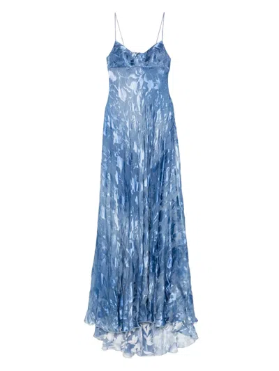 Ermanno Scervino Jacquard Maxi Dress In Blue