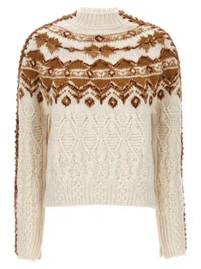 Ermanno Scervino Jacquard Sweater Sweater, Cardigans In Off White