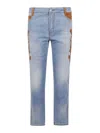 Ermanno Scervino Denim Trousers With Pockets And Loops In Blue