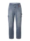 Ermanno Scervino Jacquard-pattern Cargo Jeans In Blue