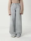 Ermanno Scervino High-waisted Wide-leg Jeans With Embroidered Detailing In Gray