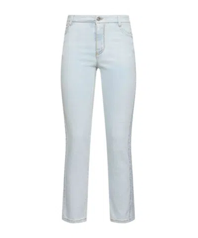 Ermanno Scervino Mid Rise Slim Jeans In Light Blue