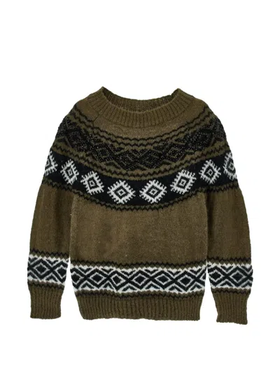 Ermanno Scervino Junior Kids' Bead-embellished Sweater In Green