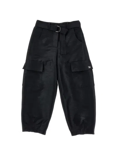 Ermanno Scervino Junior Kids' Belted Trousers In Black