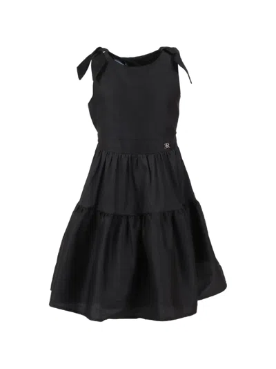 Ermanno Scervino Junior Kids' Bow-detail Sleeveless Dress In Black