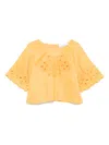 Ermanno Scervino Junior Broderie-anglaise Blouse In Yellow