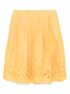 Ermanno Scervino Junior Broderie-anglaise Skirt In Yellow