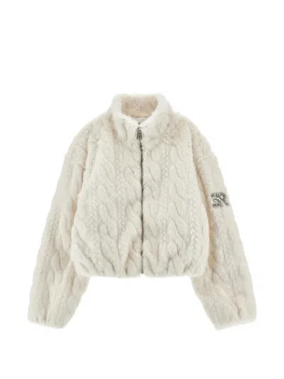 Ermanno Scervino Junior Kids' Cable-knit Jacket In White