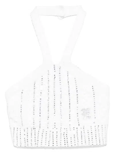 Ermanno Scervino Junior Kids' Crystal-embellished Top In White