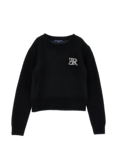 Ermanno Scervino Junior Kids' Crystal-embellished Logo-patch Sweater In Black