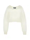 Ermanno Scervino Junior Diamond-pattern Cropped Sweater In White