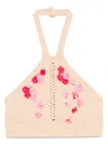 Ermanno Scervino Junior Floral-appliqué Top In Neutrals