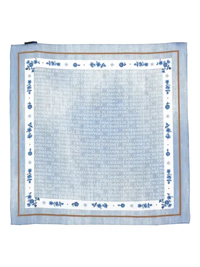 Ermanno Scervino Junior Kids' Floral-print Scarf In Blue