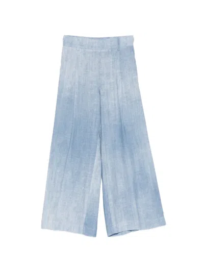 Ermanno Scervino Junior Kids' Front-pleat Trousers In Blue