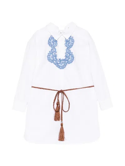 Ermanno Scervino Junior Kids' Lace-embroidered Dress In White
