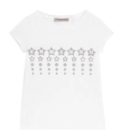 Ermanno Scervino Junior Kids' Logo Star T-shirt In White